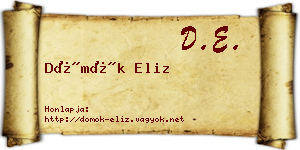 Dömök Eliz névjegykártya